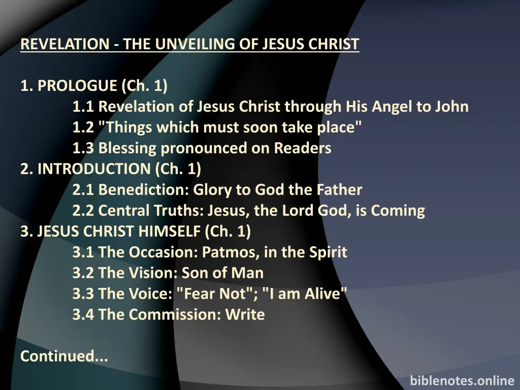 revelation the unveiling of jesus christ