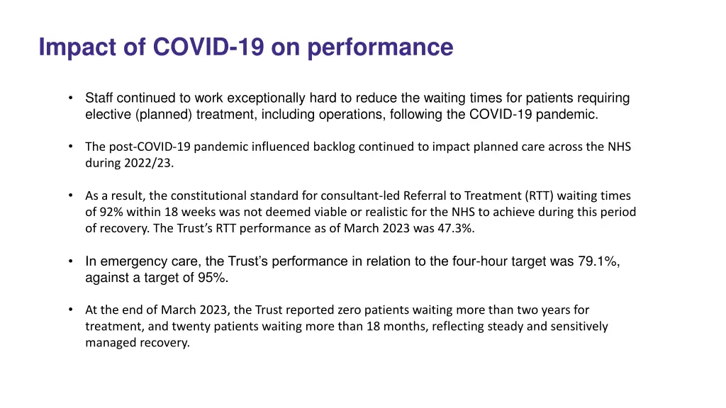 impact of covid 19 on performance