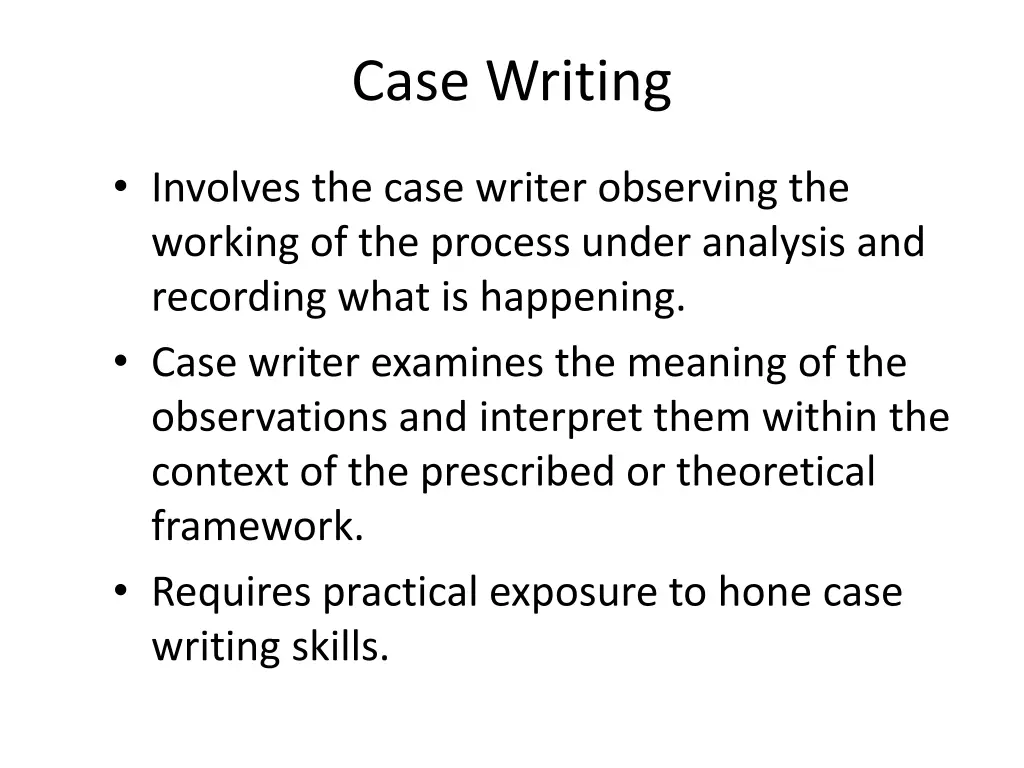 case writing