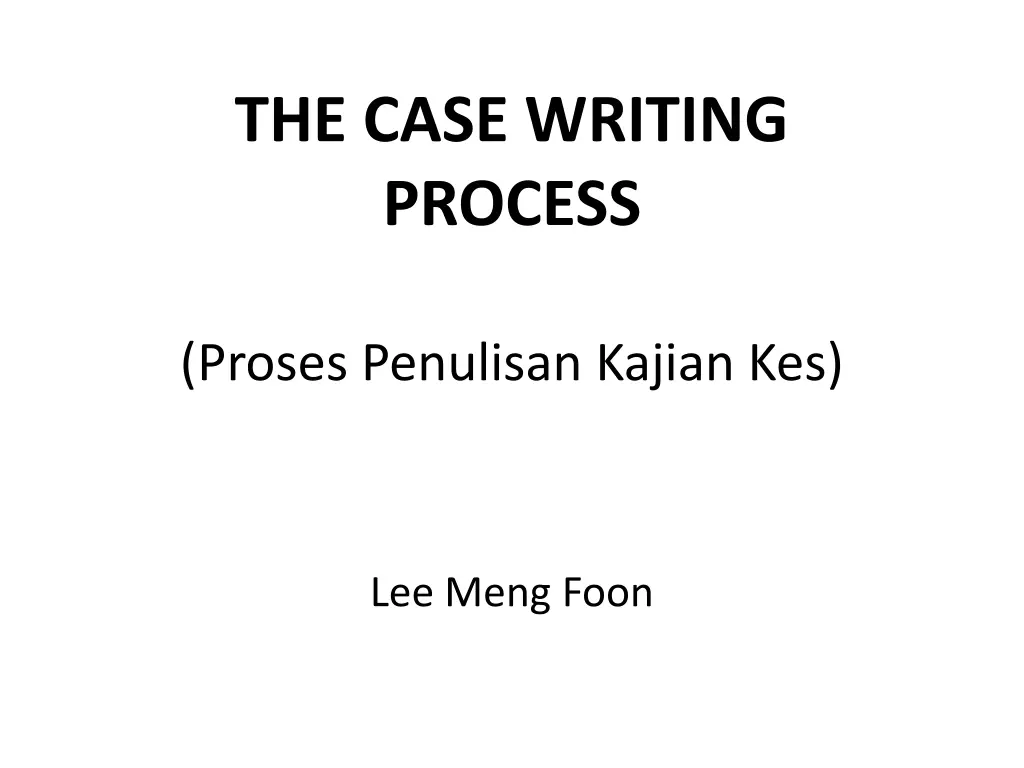 the case writing process