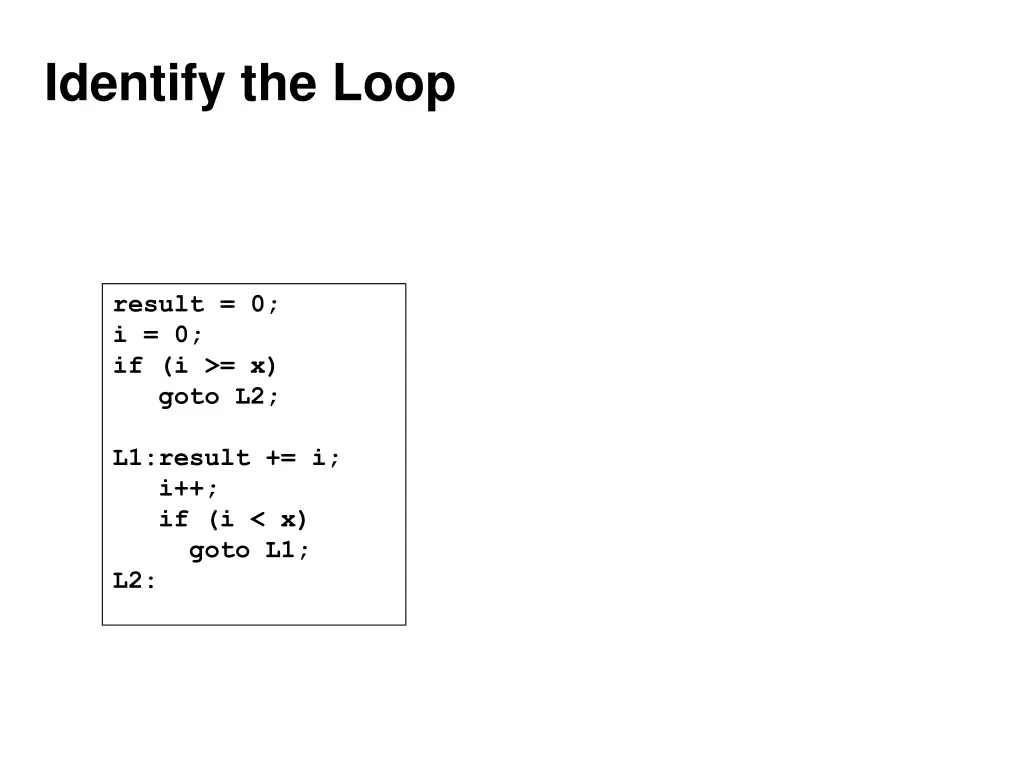 identify the loop
