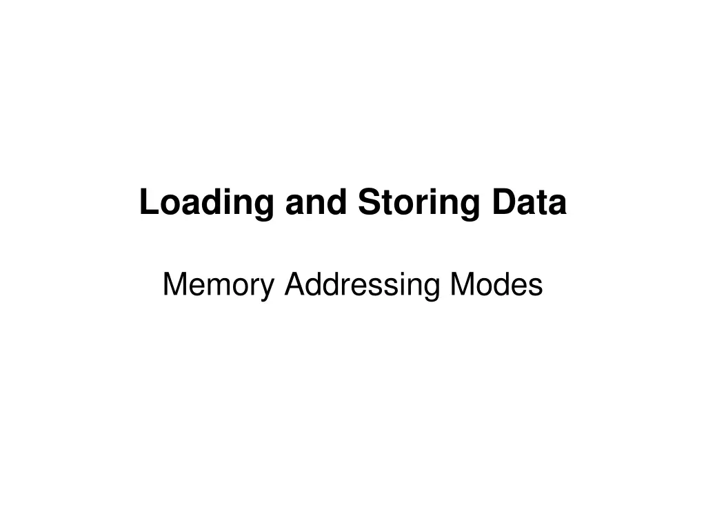 loading and storing data
