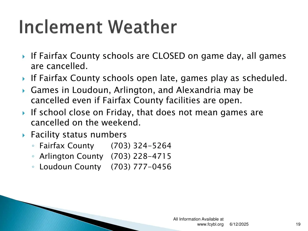 if fairfax county schools are closed on game