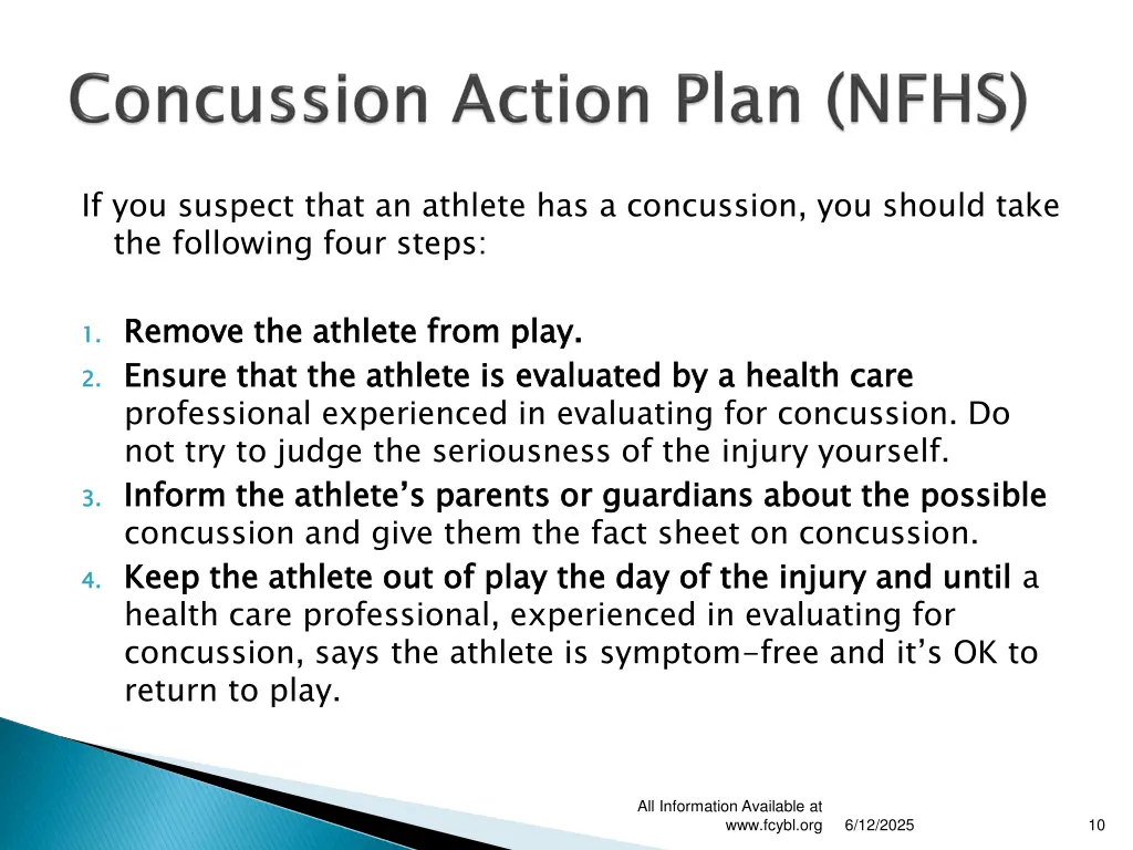 if you suspect that an athlete has a concussion
