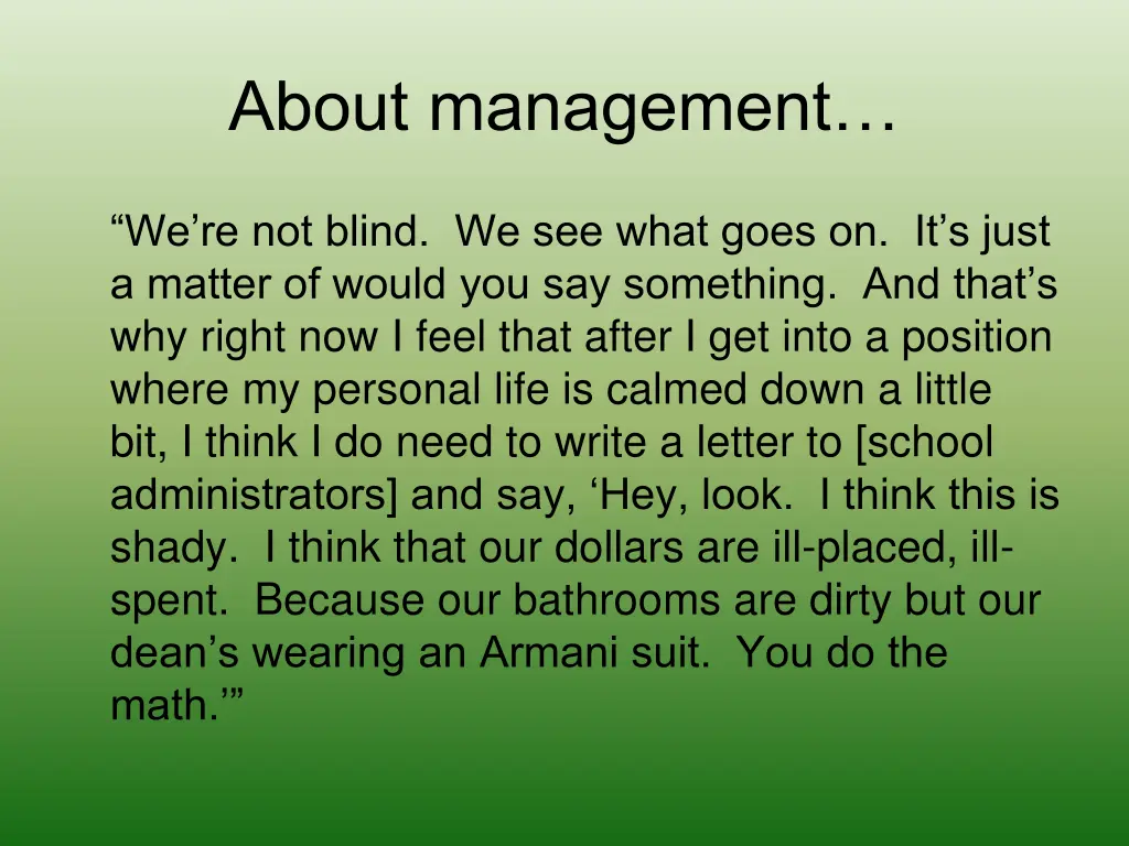 about management