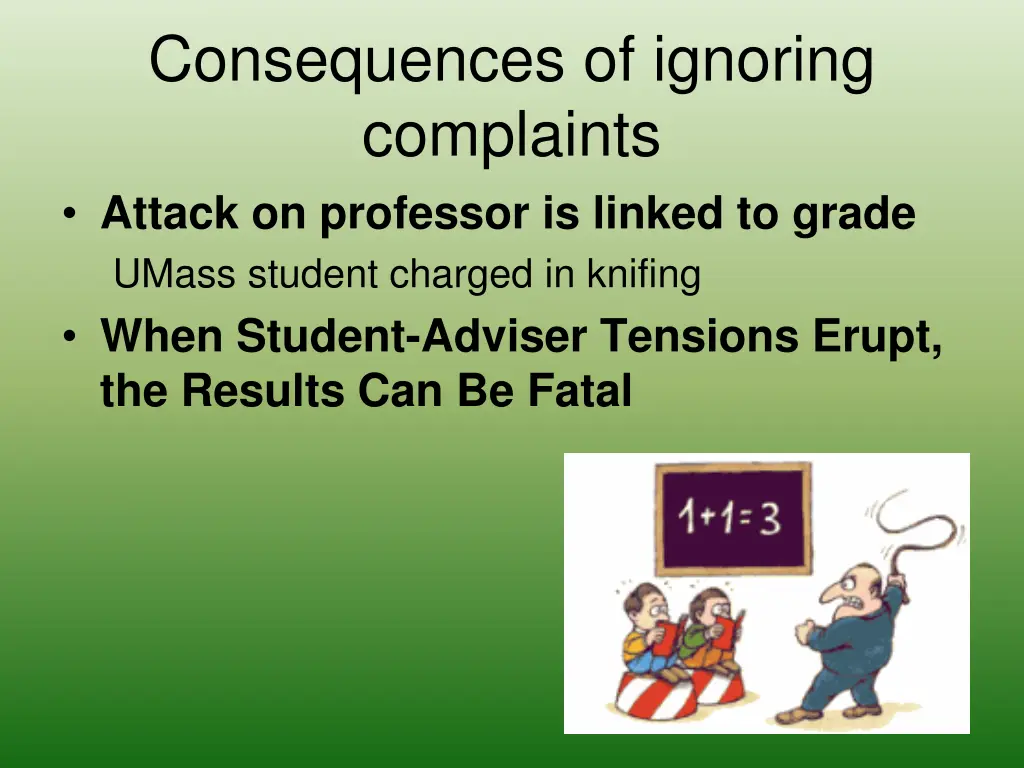 consequences of ignoring complaints attack