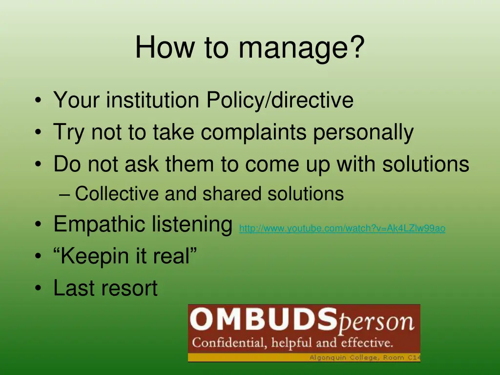 how to manage
