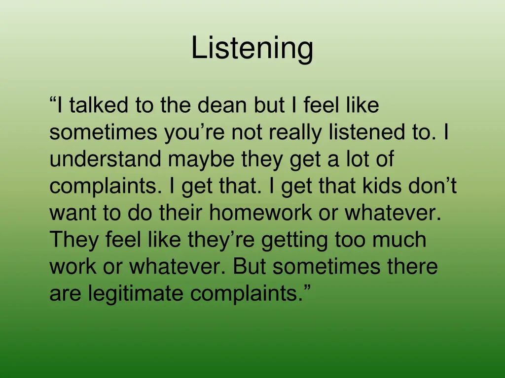 listening