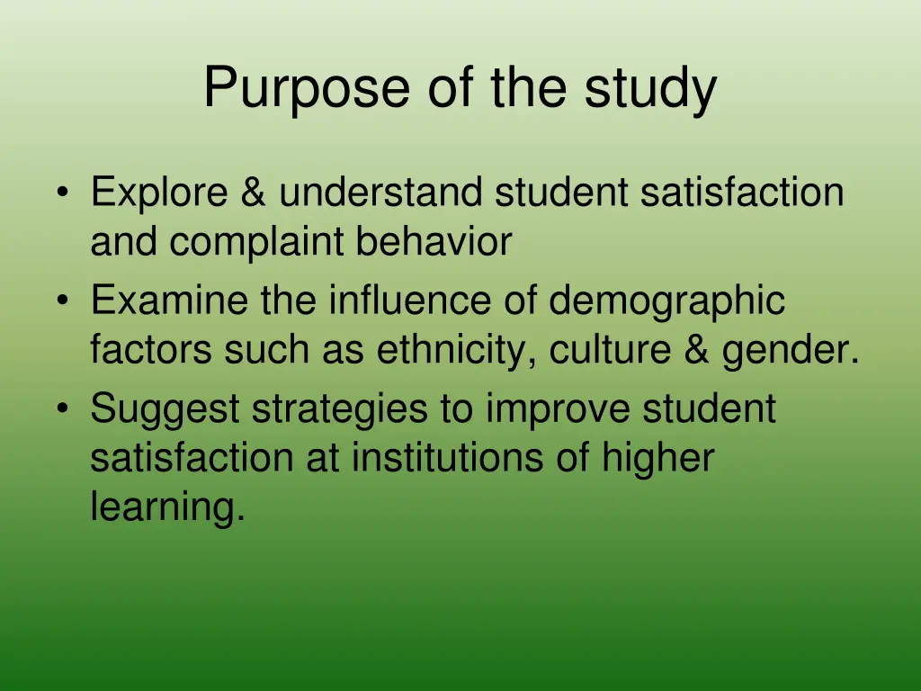 purpose of the study