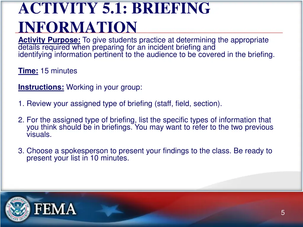 activity 5 1 briefing information activity