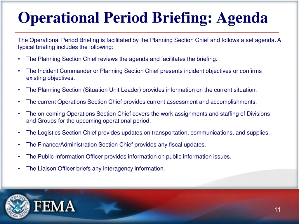 operational period briefing agenda