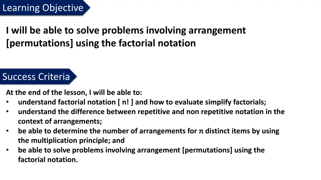 learning objective