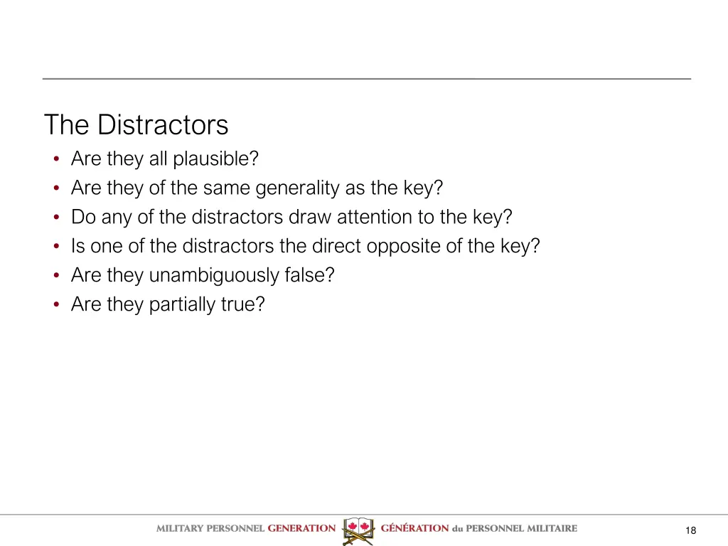 the distractors are they all plausible are they