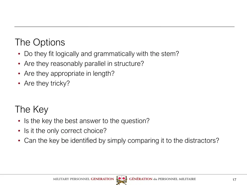 the options do they fit logically