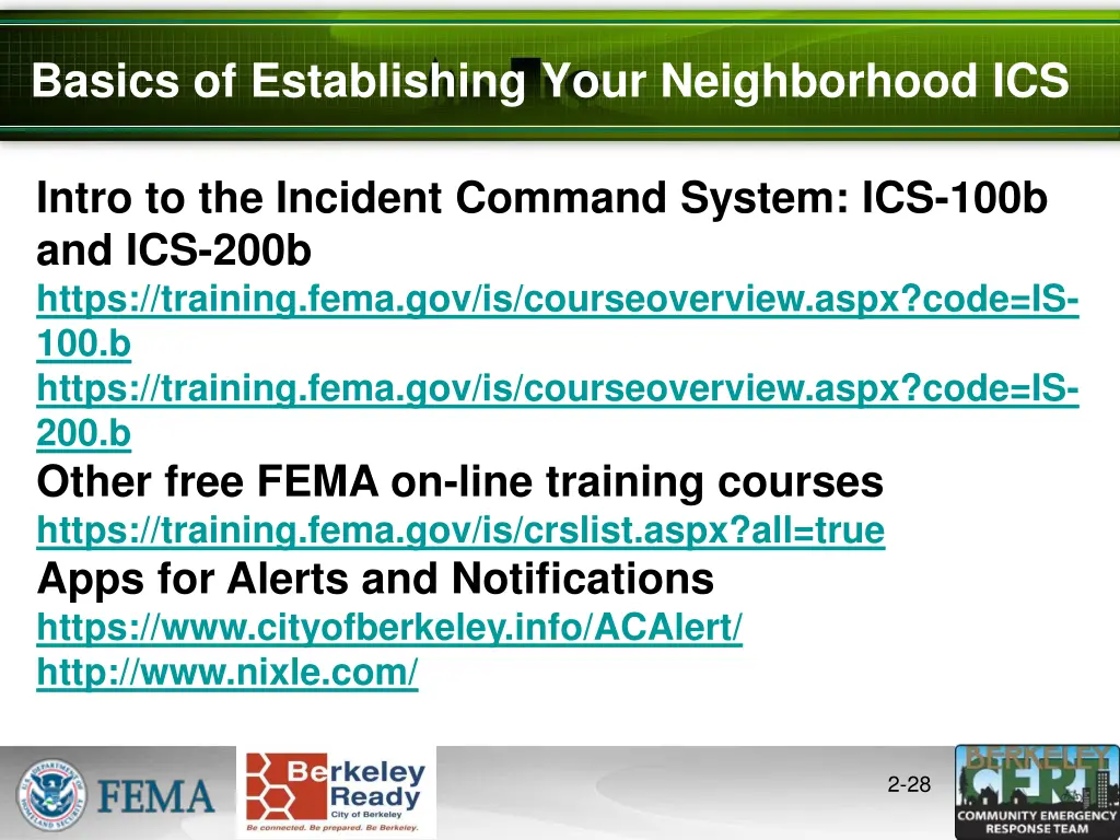 basics of establishing your neighborhood ics