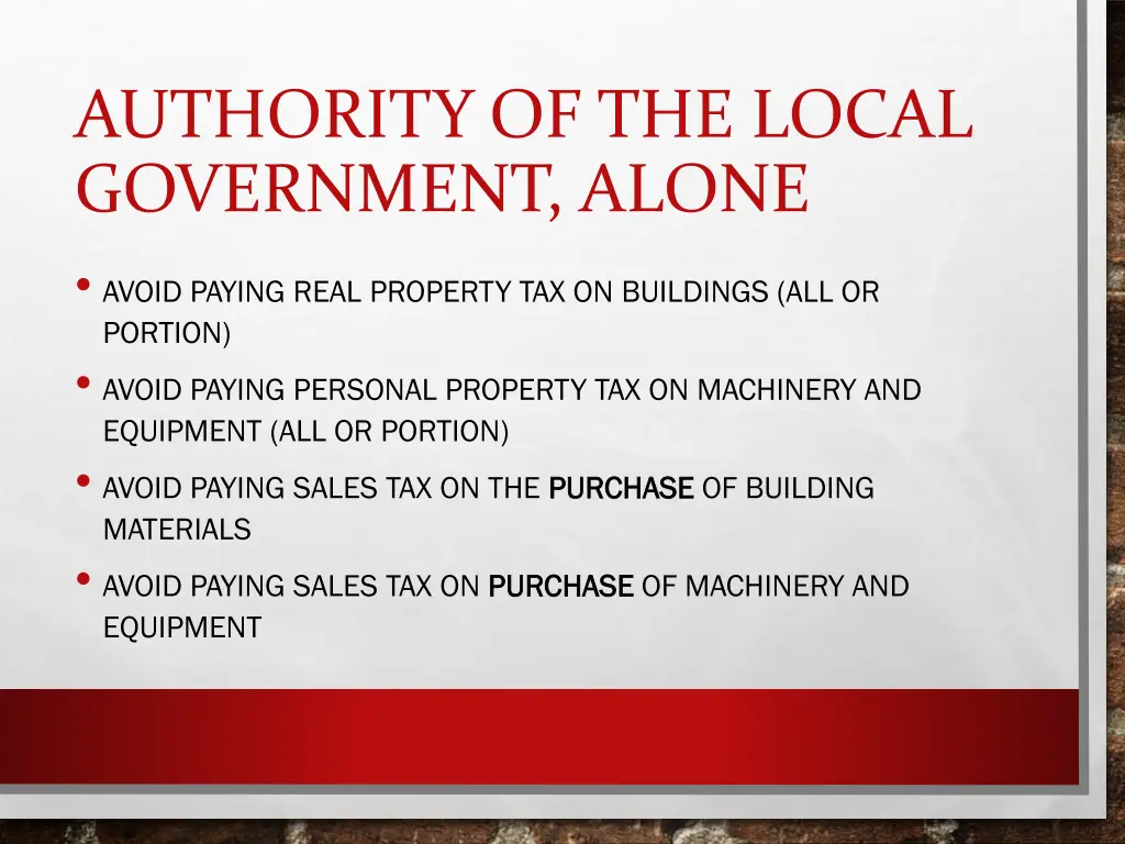 authority of the local government alone