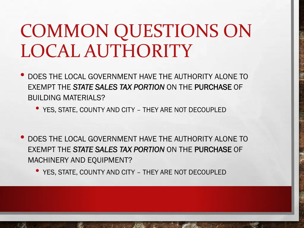 common questions on local authority does