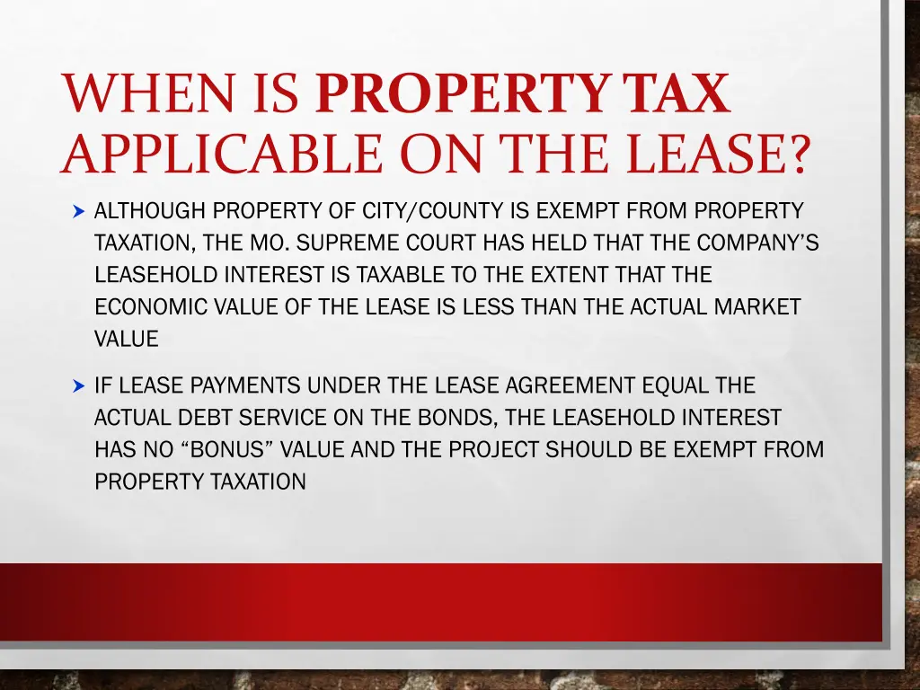when is property tax applicable on the lease