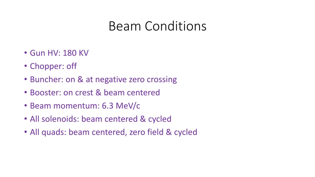 beam conditions