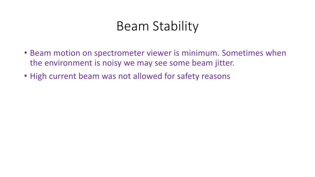 beam stability
