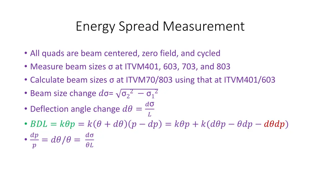 energy spread measurement 1