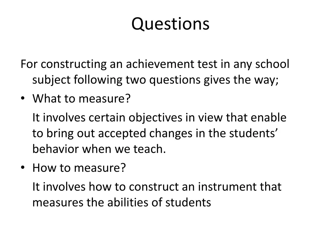questions