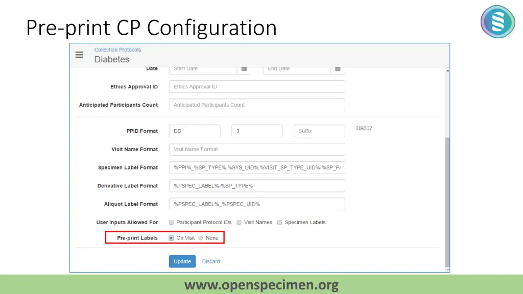 pre print cp configuration