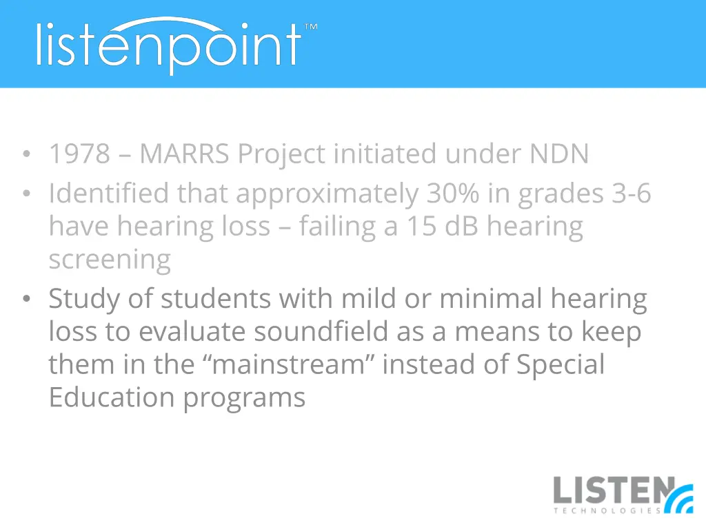 1978 marrs project initiated under ndn identified 1