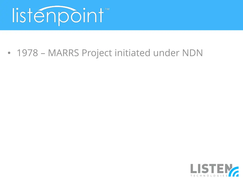 1978 marrs project initiated under ndn