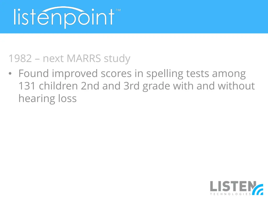 1982 next marrs study found improved scores
