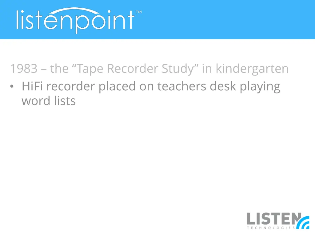 1983 the tape recorder study in kindergarten hifi