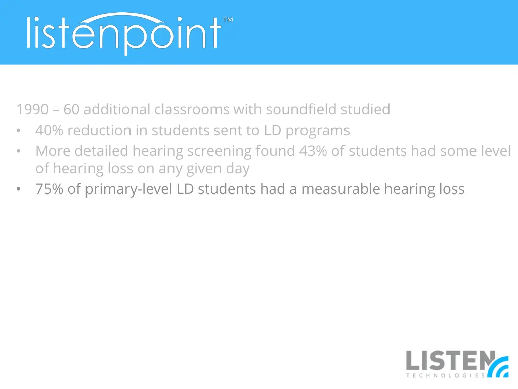 1990 60 additional classrooms with soundfield 3
