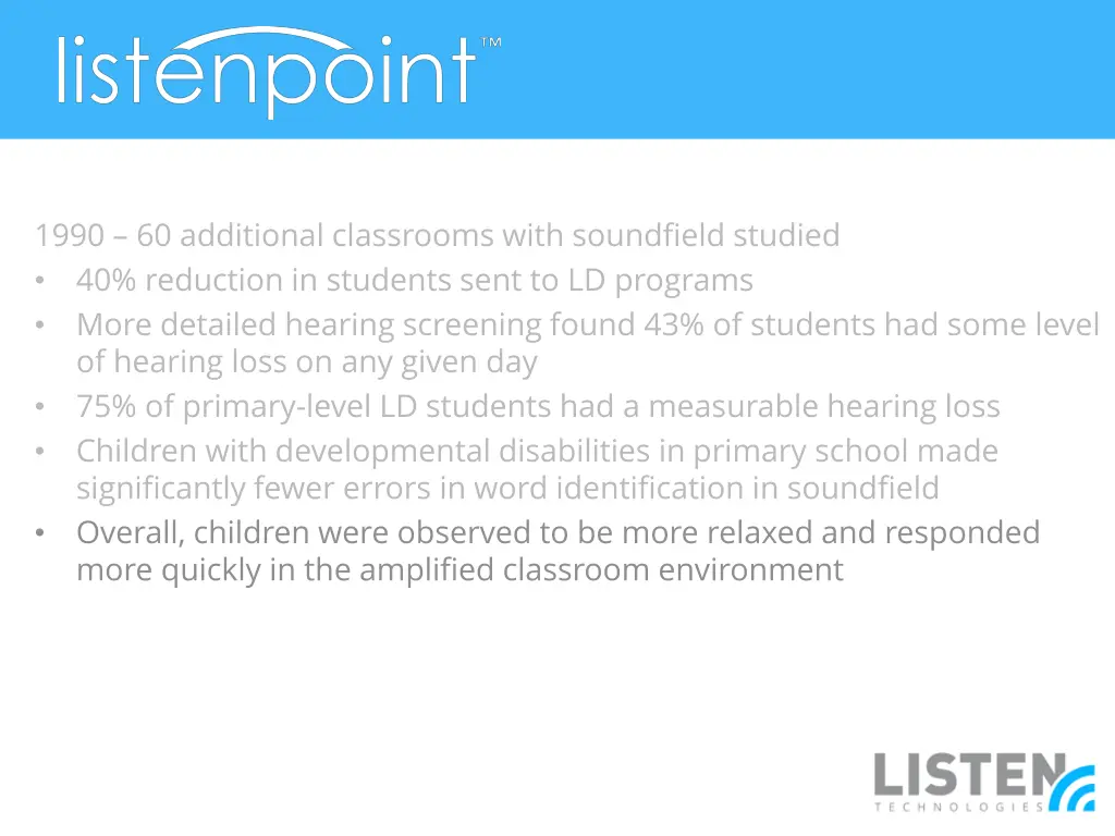 1990 60 additional classrooms with soundfield 5
