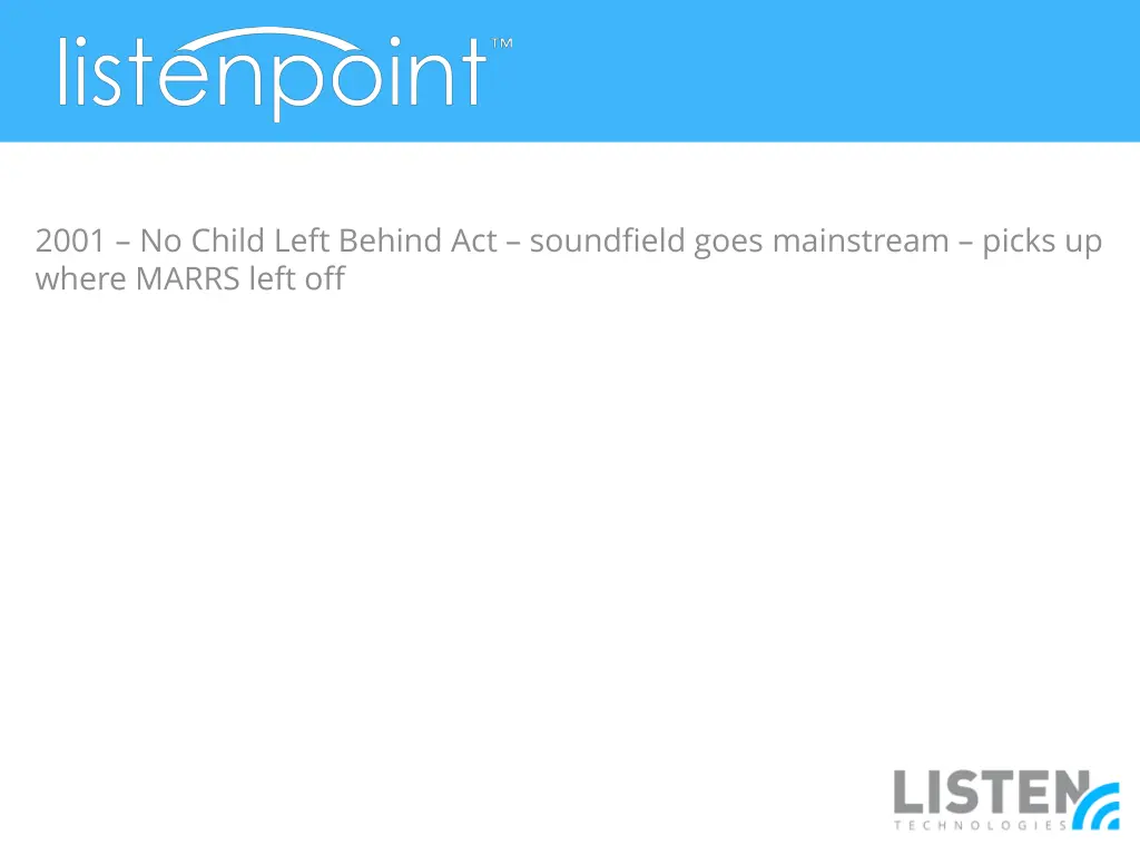 2001 no child left behind act soundfield goes