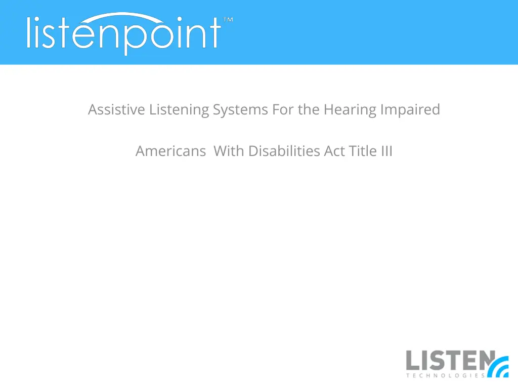 assistive listening systems for the hearing