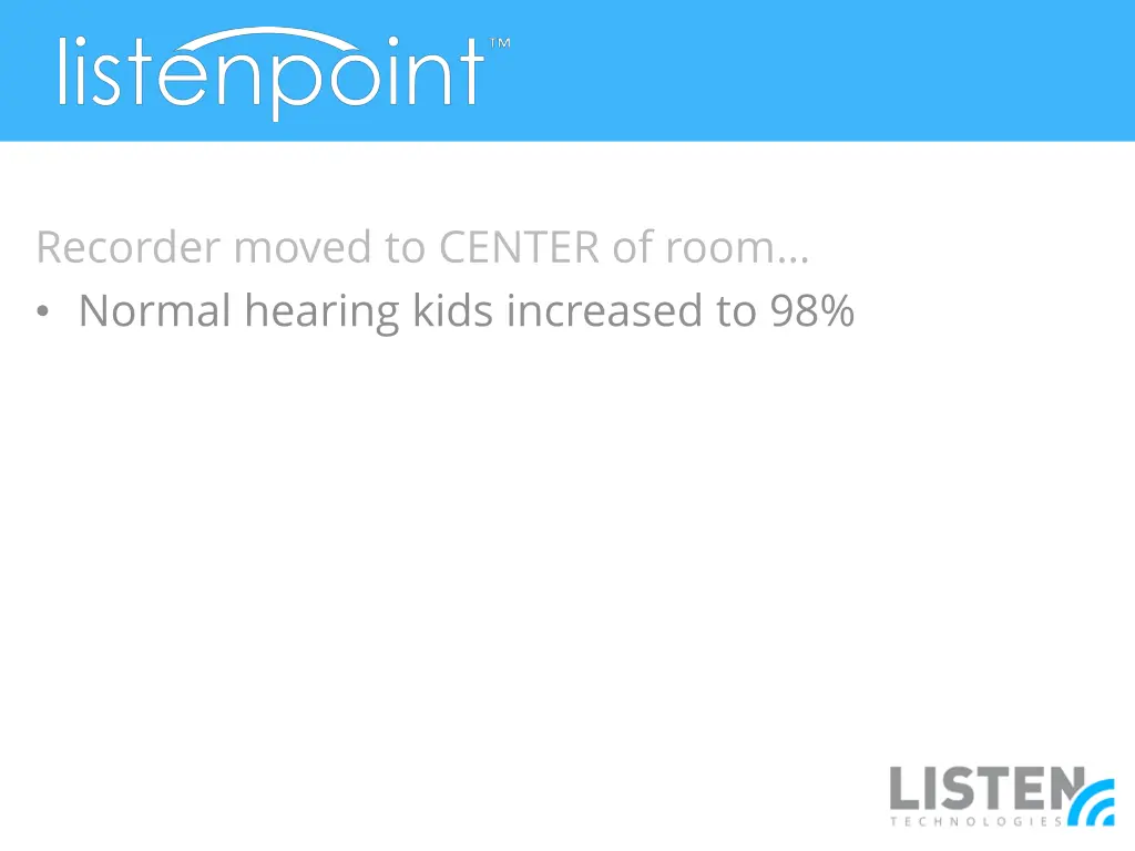 recorder moved to center of room normal hearing
