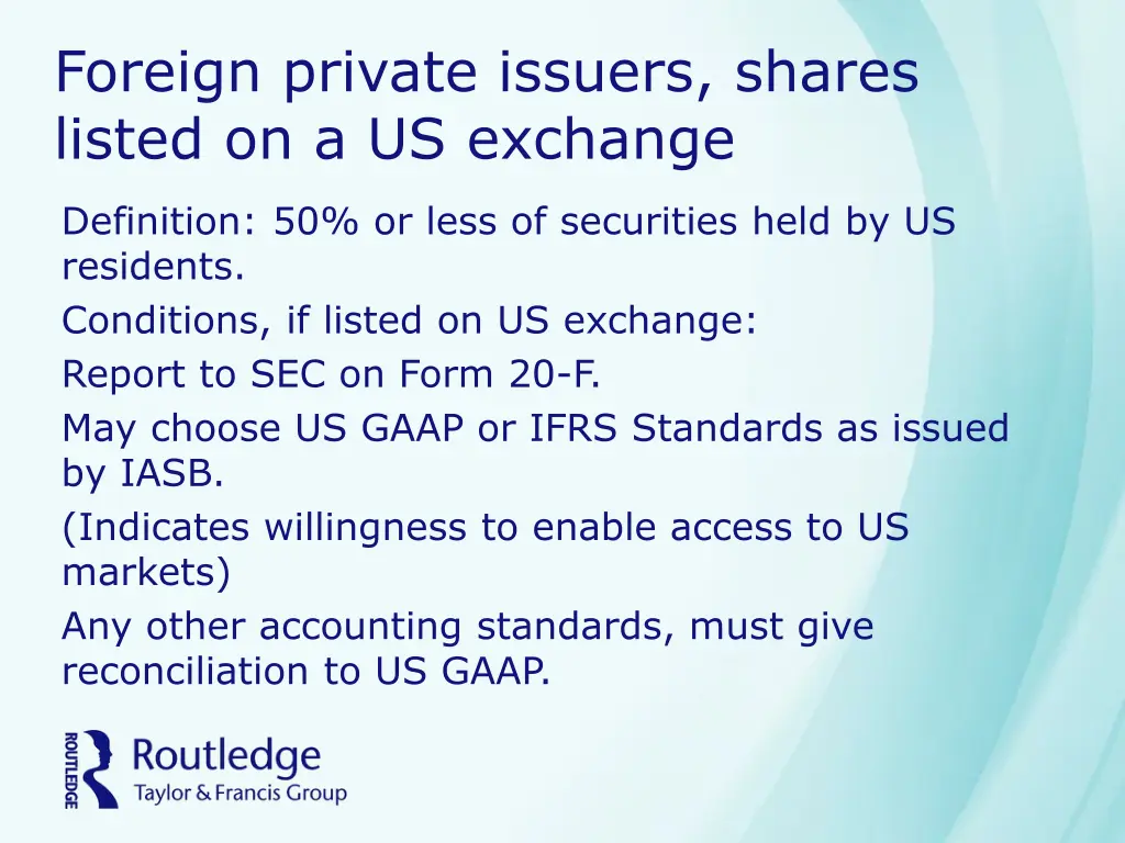 foreign private issuers shares listed