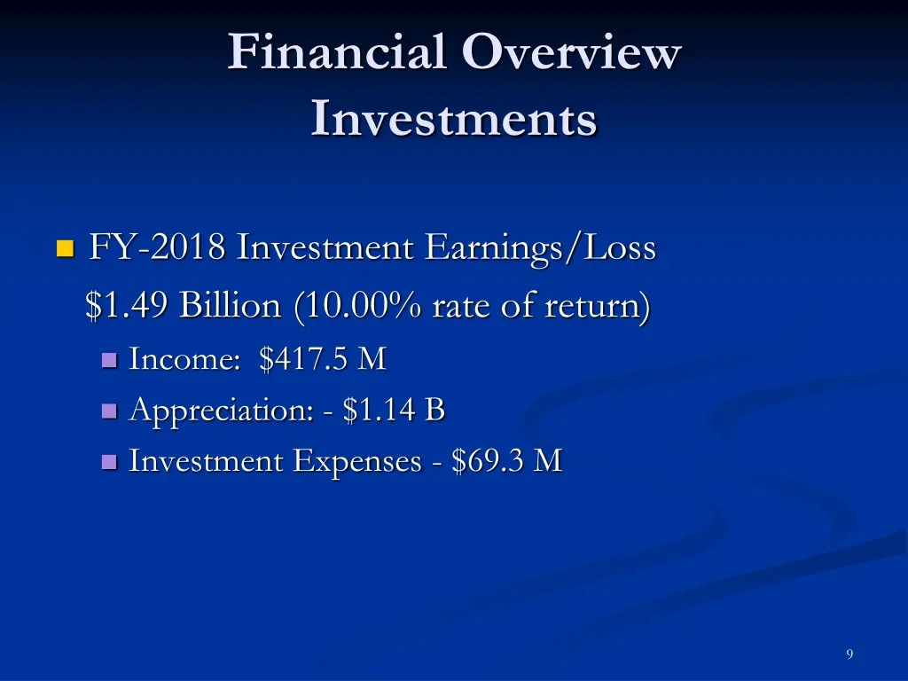 financial overview investments