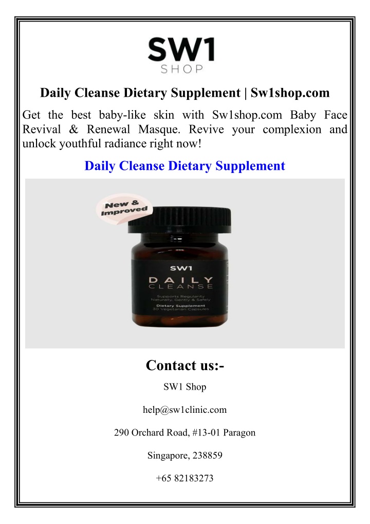 daily cleanse dietary supplement sw1shop com