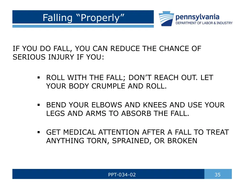 falling properly