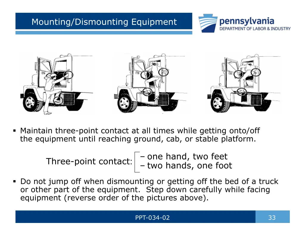 mounting dismounting equipment