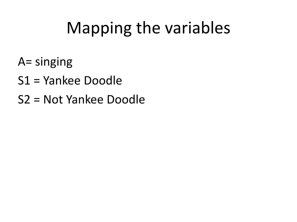 mapping the variables