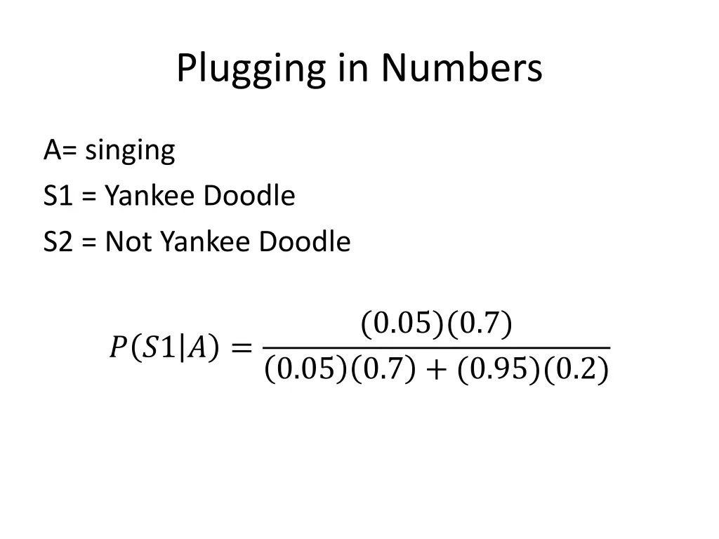 plugging in numbers