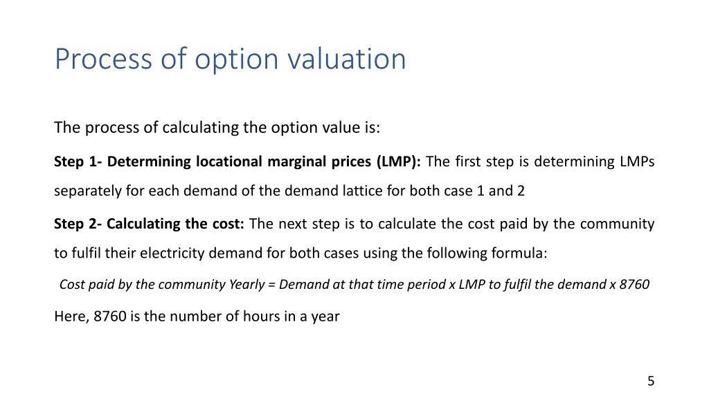 process of option valuation