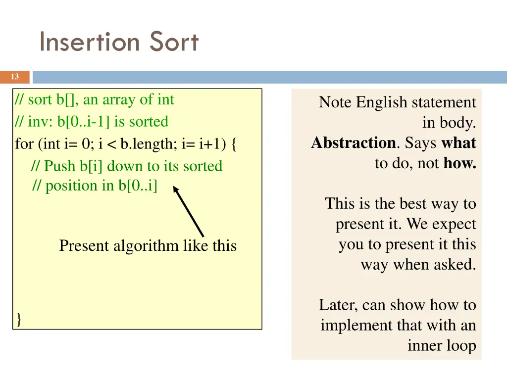 insertion sort