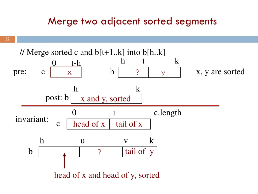 merge two adjacent sorted segments 2