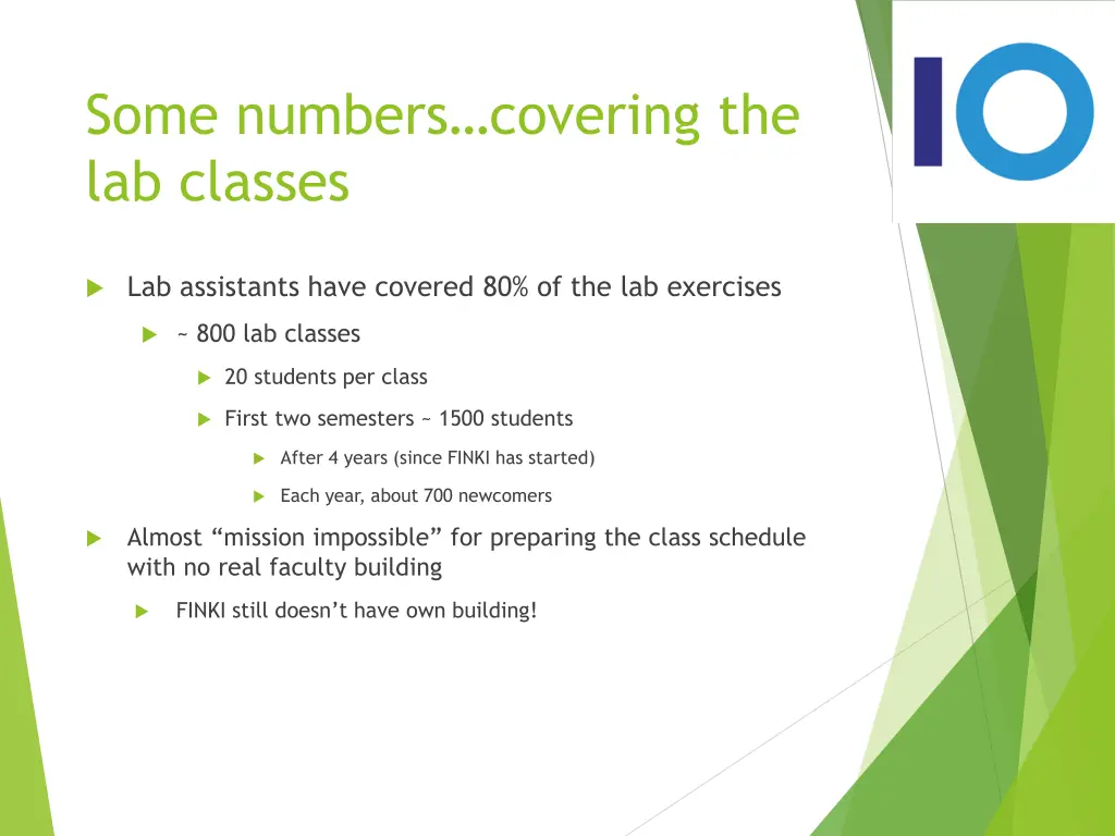 some numbers covering the lab classes