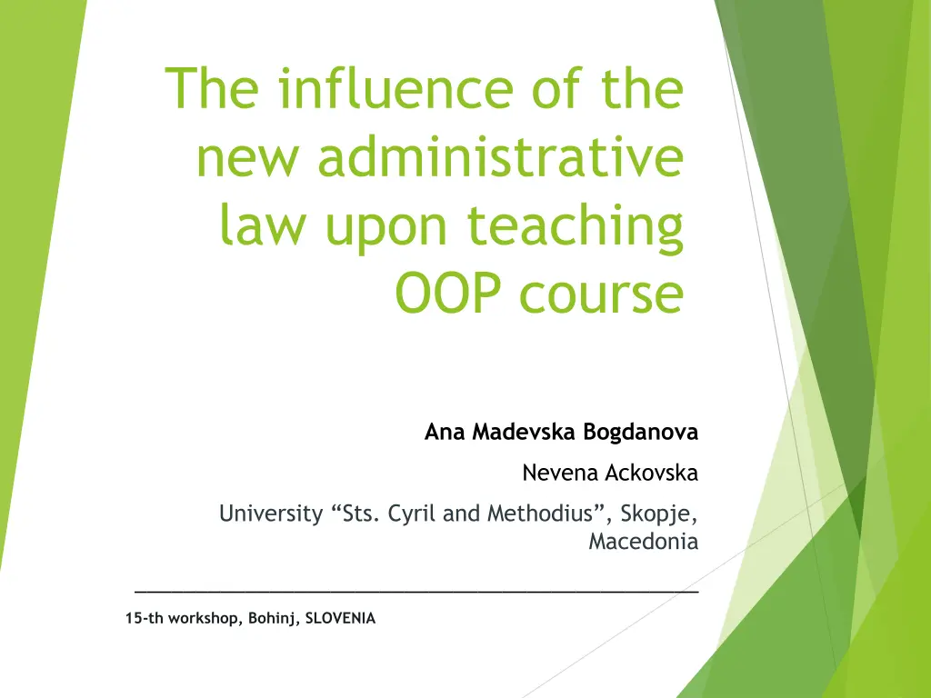 the influence of the new administrative law upon