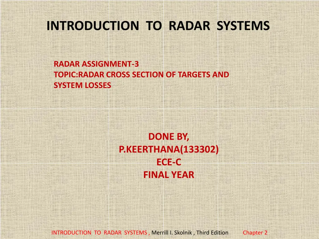 introduction to radar systems