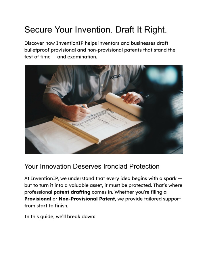 secure your invention draft it right